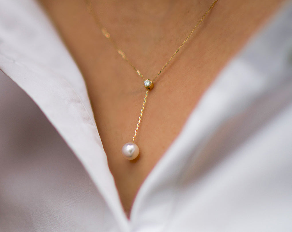 Adjustable Pearl Drop Pendant - Akoya Atelier