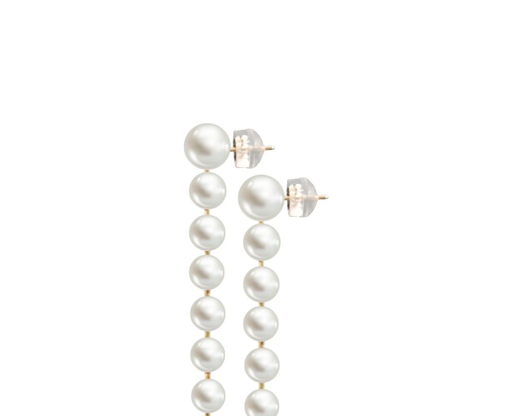 Raining Pearls Drop Earrings - Akoya Atelier