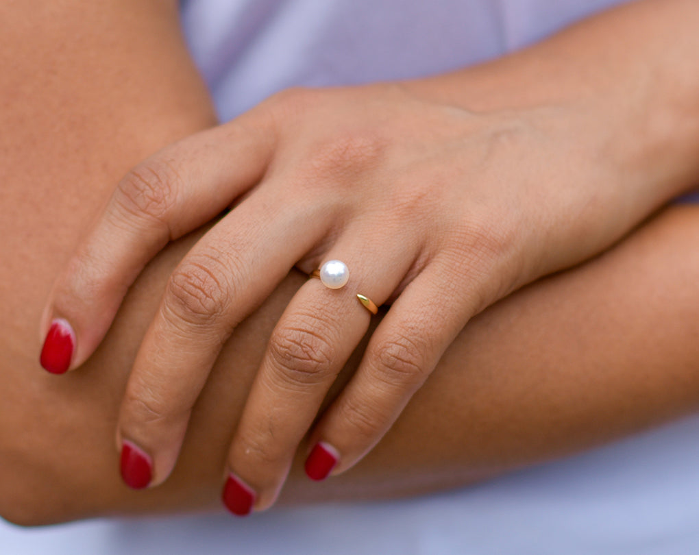 Akoya Open Tail Ring