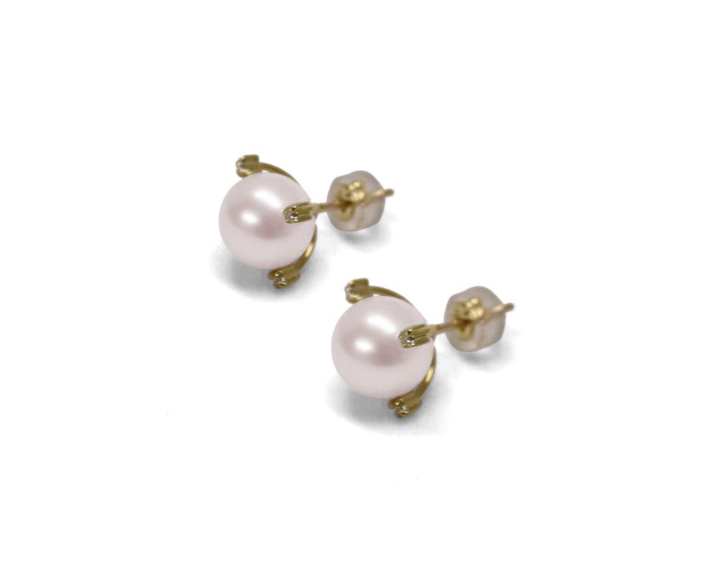 4 Prong Diamond Studs - Akoya Atelier