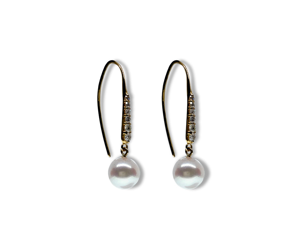 Diamond Threader Drops - Akoya Atelier