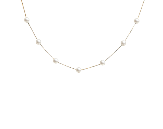 Akoya Pearl Petit Station Necklace