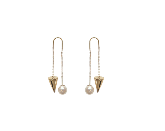 Pearl & Arrow Reversible Earrings - Akoya Atelier