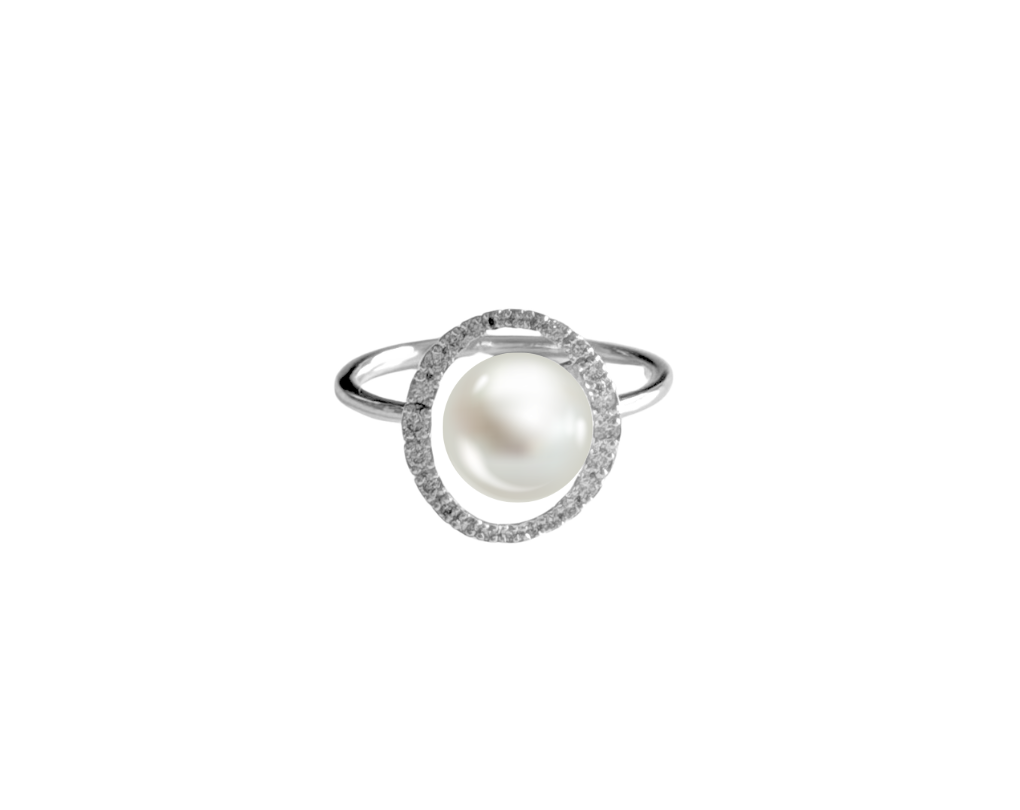 Orbit Pearl & Diamond Ring