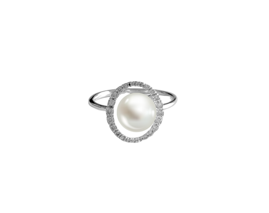 Orbit Pearl & Diamond Ring