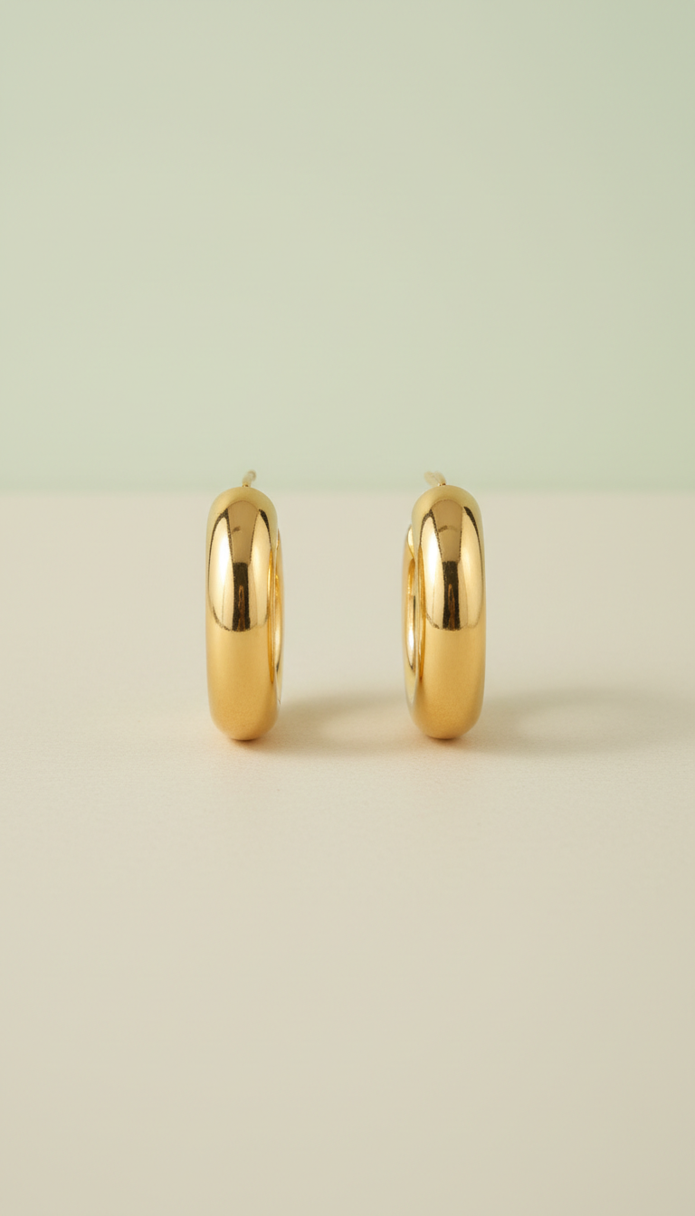 Chunky Gold-Plated Hoop Earrings