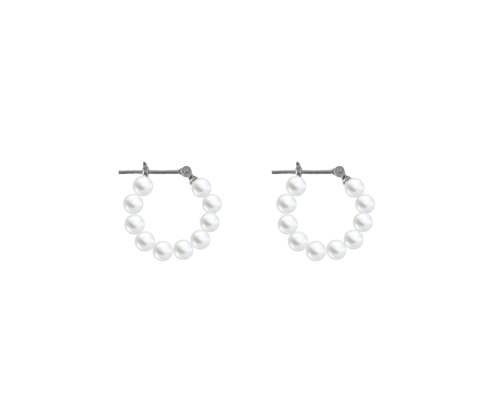 Mini Pearl Hoops