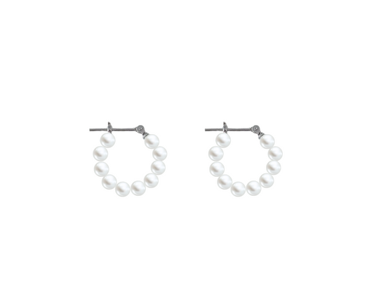 Mini Pearl Hoops