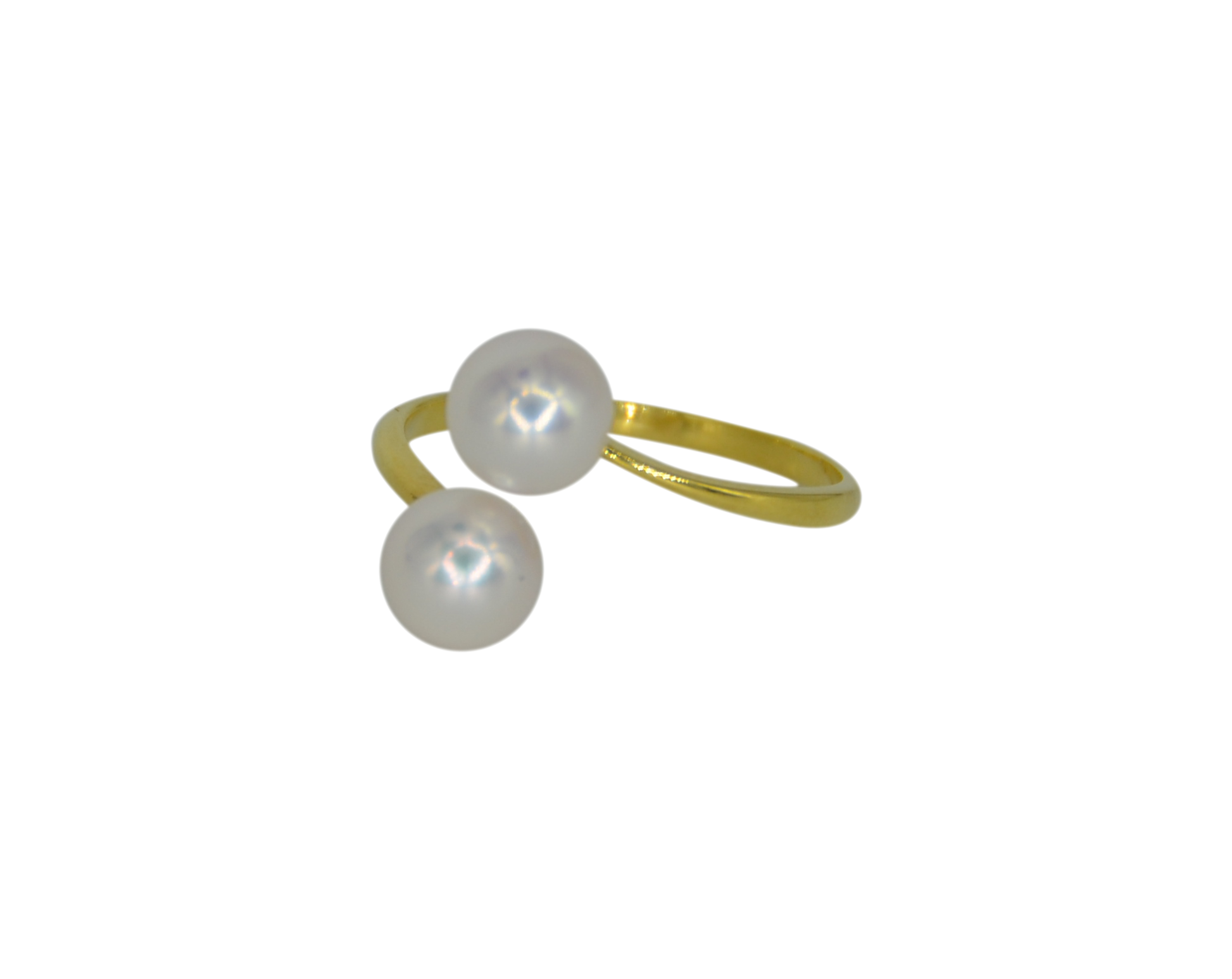 2 Moons Double Pearl Ring - Akoya Atelier