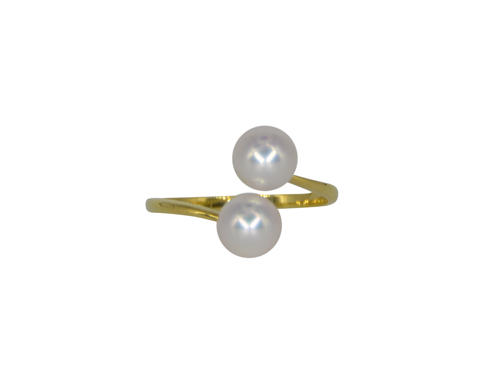2 Moons Double Pearl Ring - Akoya Atelier